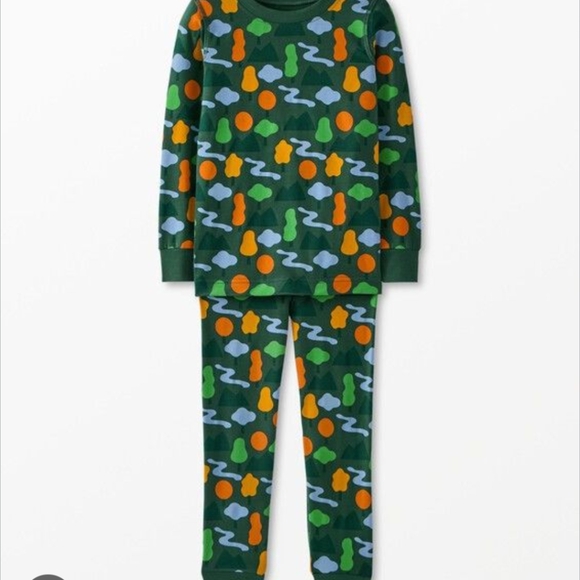 ⭐ Hanna Andersson Bamboo Soft Forest Shapes Pajamas PJs size 4T - Picture 1 of 9